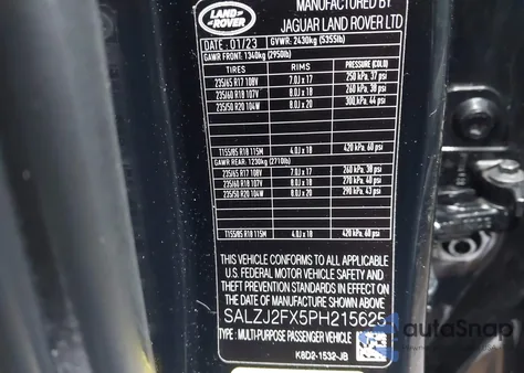 2023 Land Rover Range Rover Evoque S z USA, uszkodzony, nr VIN SALZJ2FX5PH215625